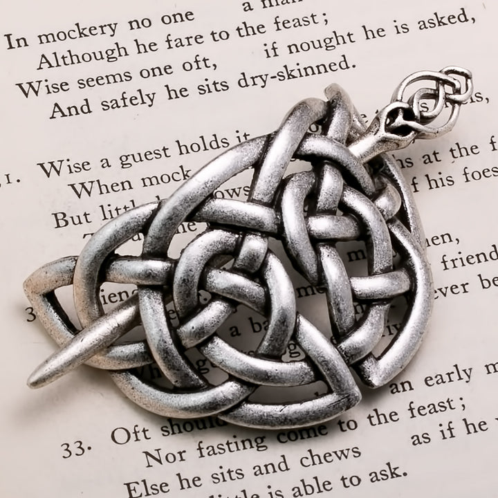 Viking Norse Knot Hair Pin Silver
