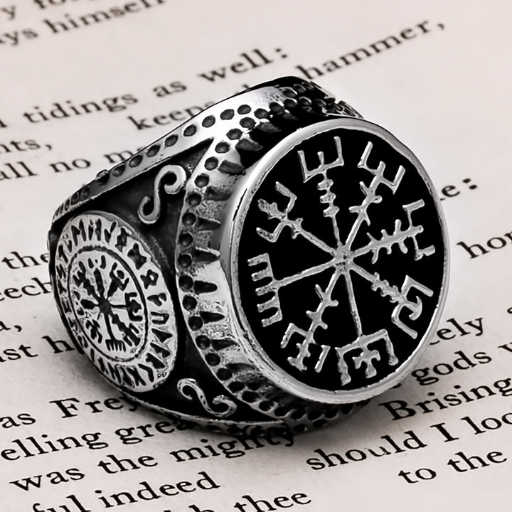 Viking Vegvisir Ring 316L Stainless Steel Size 7