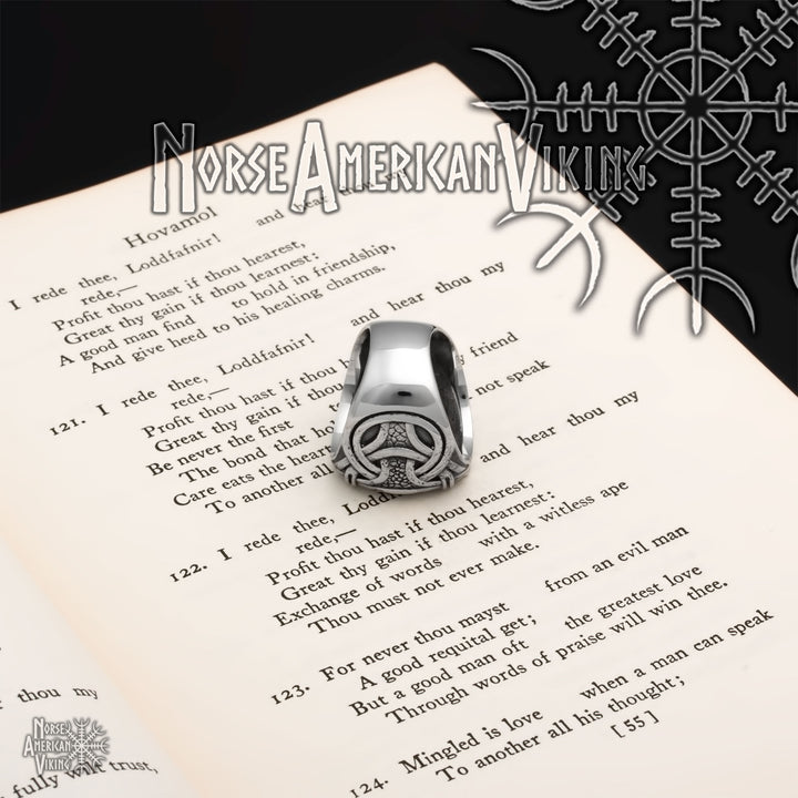 Viking Vegvisir Ring 316L Stainless Steel Size 8