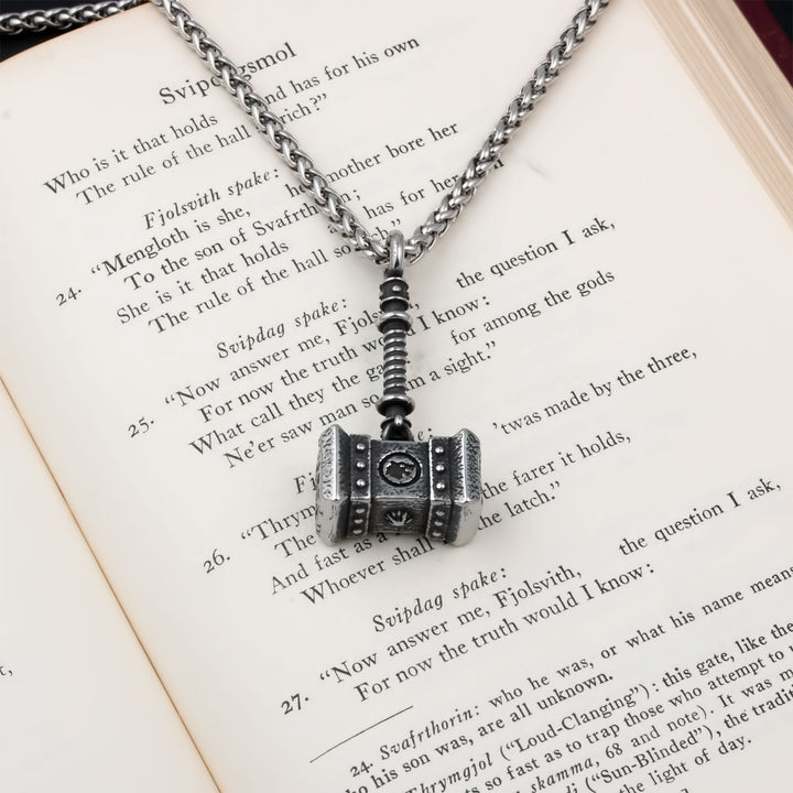 Mjolnir Thor's Hammer Pendant Necklace Stainless Steel Viking
