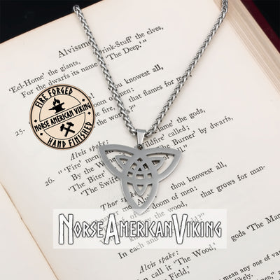 Viking Celtic Trinity in Trinity Knot Stainless Steel Pendant Necklace