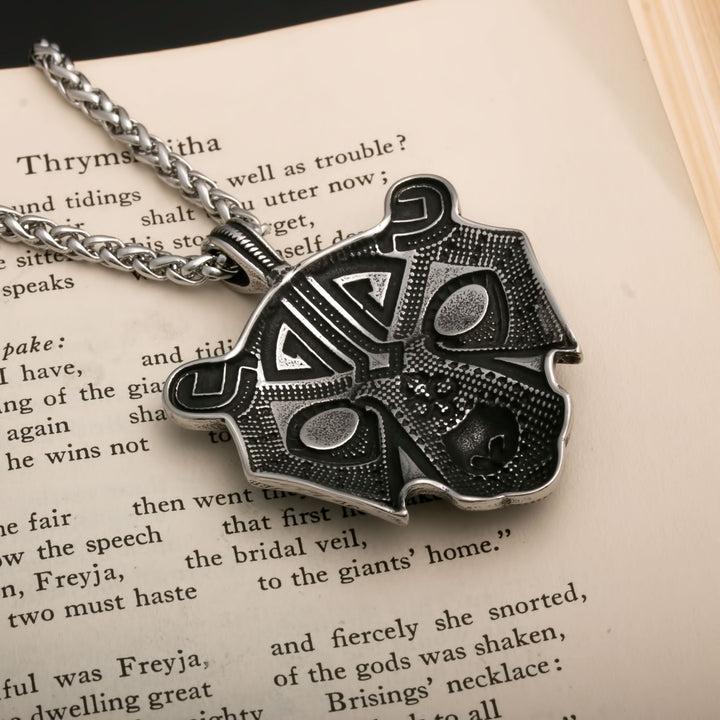 Bear Head with Black Eyes Berserker Viking Pendant Necklace 316L Stainless Steel - view 5