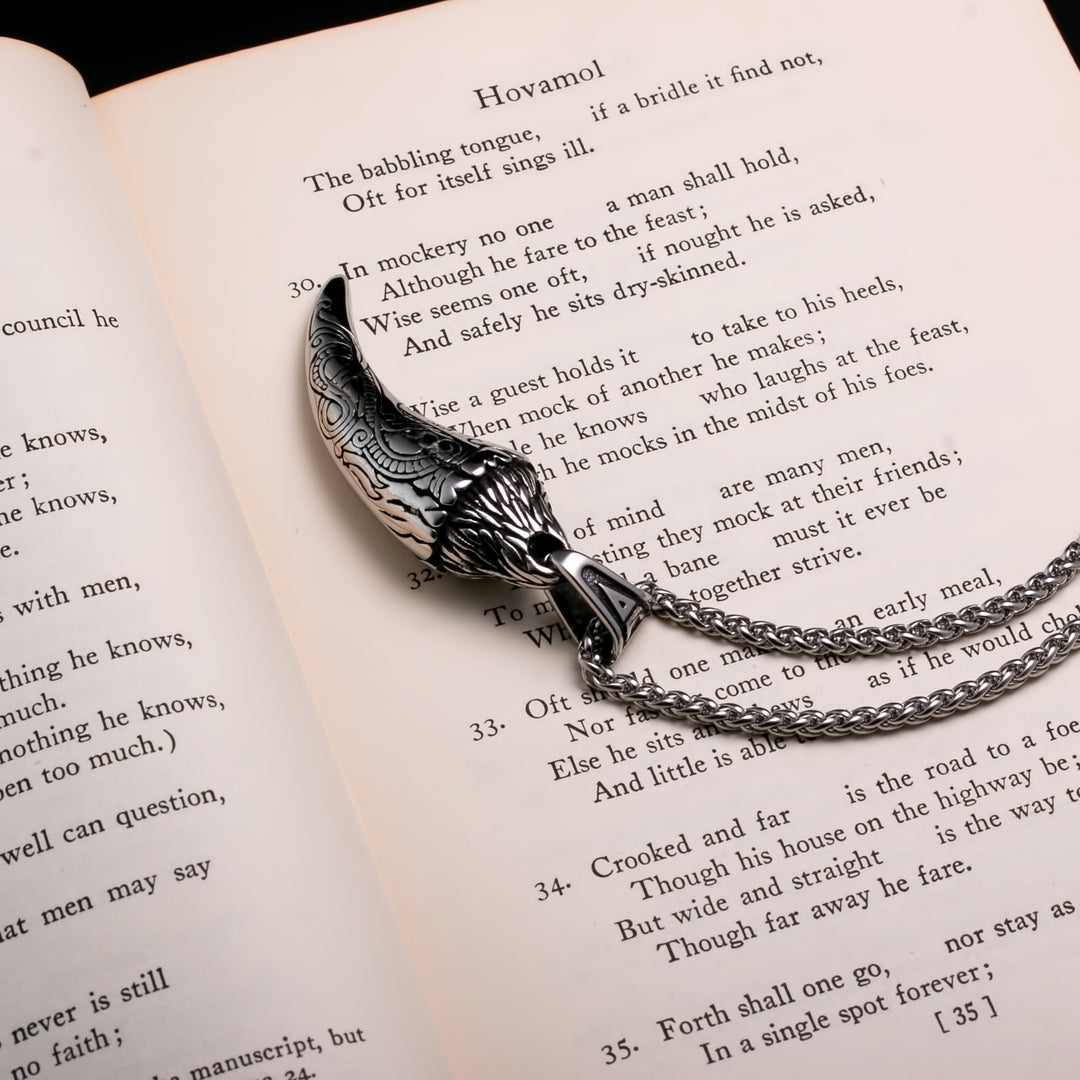 Viking Dragon Fang Tooth Claw Stainless Steel Pendant Necklace