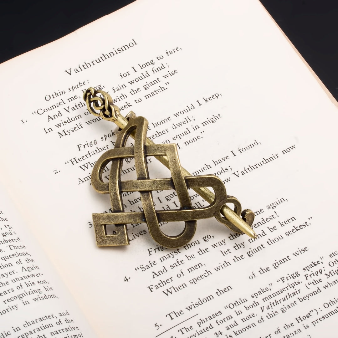 Viking Norse Celtic Love Knot Hair Pin Gold