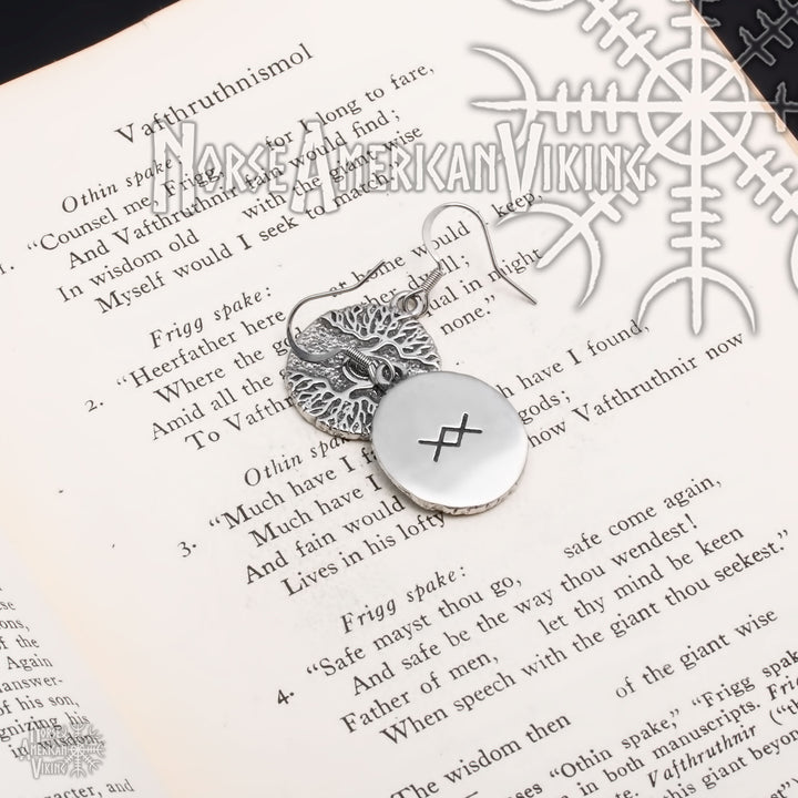 Yggdrasil Viking Dangle Earrings 316L Stainless Steel