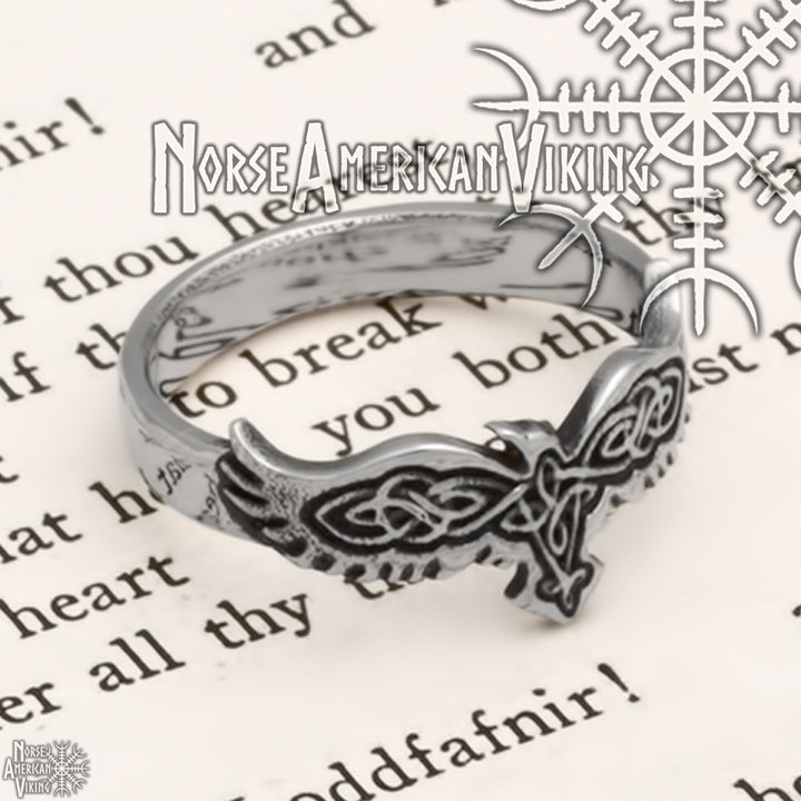 Viking Raven Ring 316L Stainless Steel Size 7