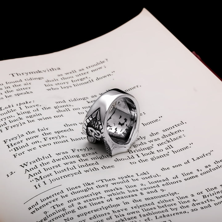 Viking Mjolnir Thor's Hammer Trinity Knot Ring 316L Stainless Steel