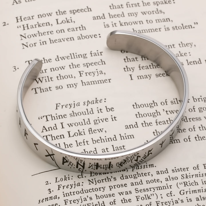 Viking Elder Futhark Rune Cuff Bracelet