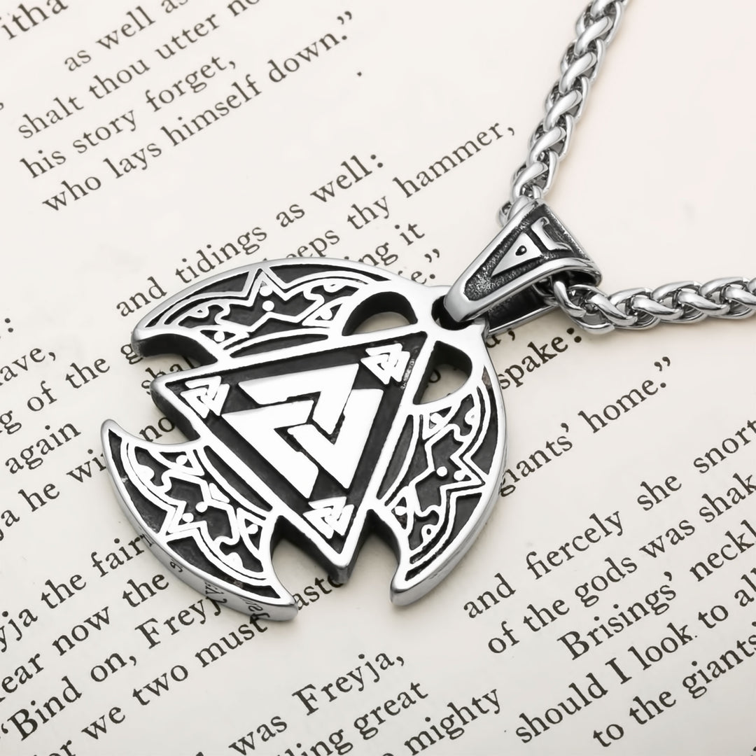 Valknut Viking Pendant Necklace 316L Stainless Steel