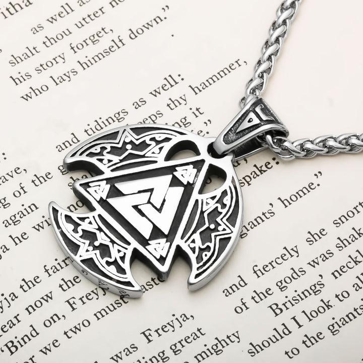 Valknut Viking Pendant Necklace 316L Stainless Steel