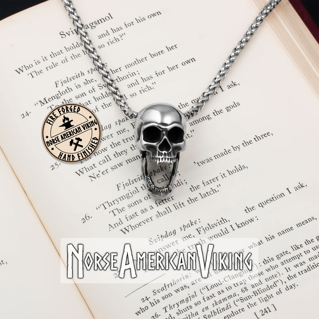 Viking Skull of Your Enemy Stainless Steel Pendant Necklace