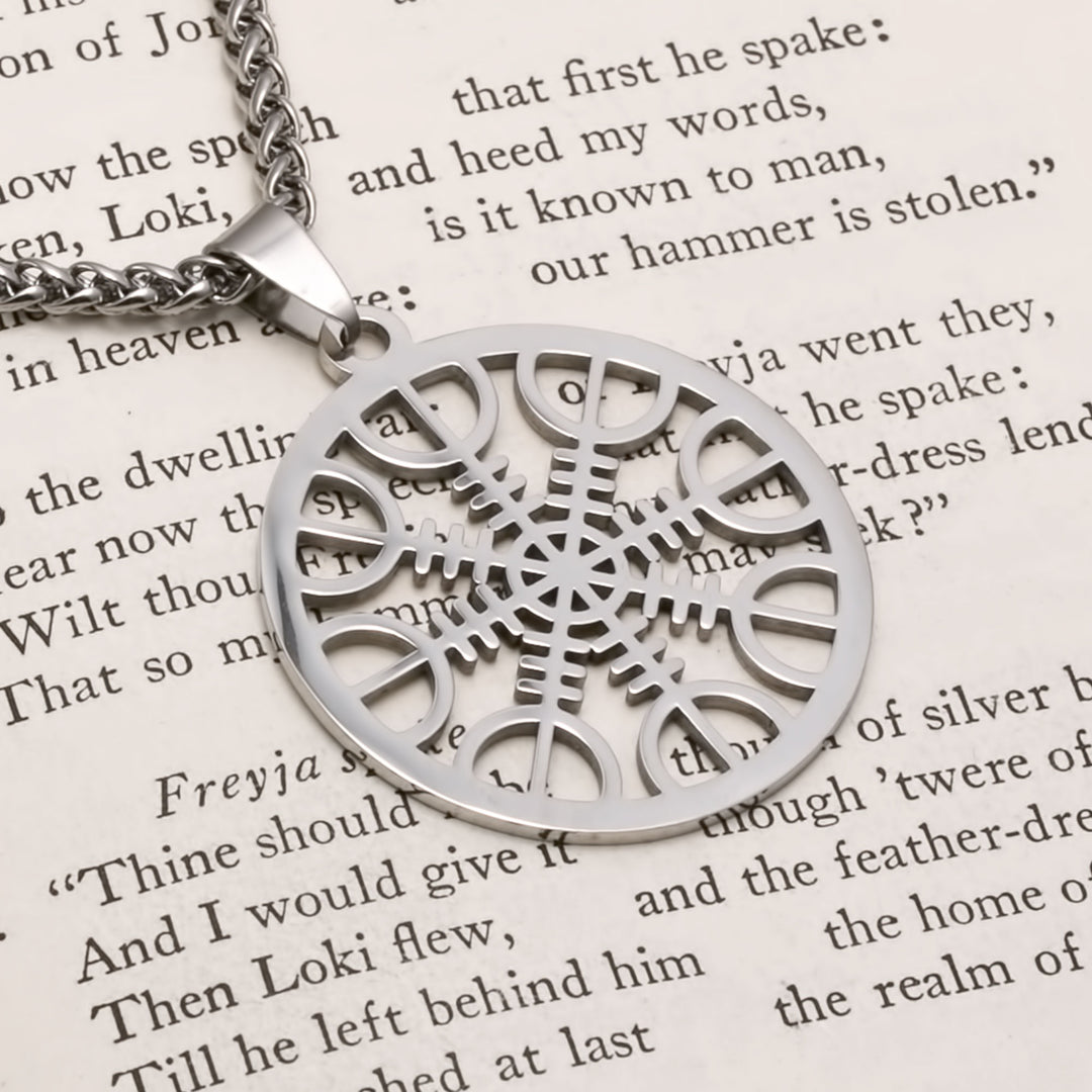 Helm of Awe Pendant Necklace Stainless Steel Viking