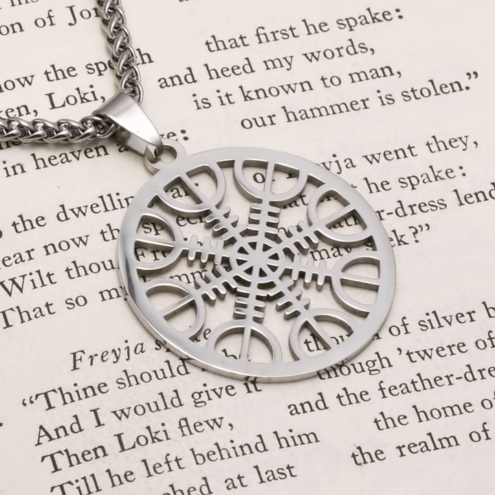 Helm of Awe Pendant Necklace Stainless Steel Viking