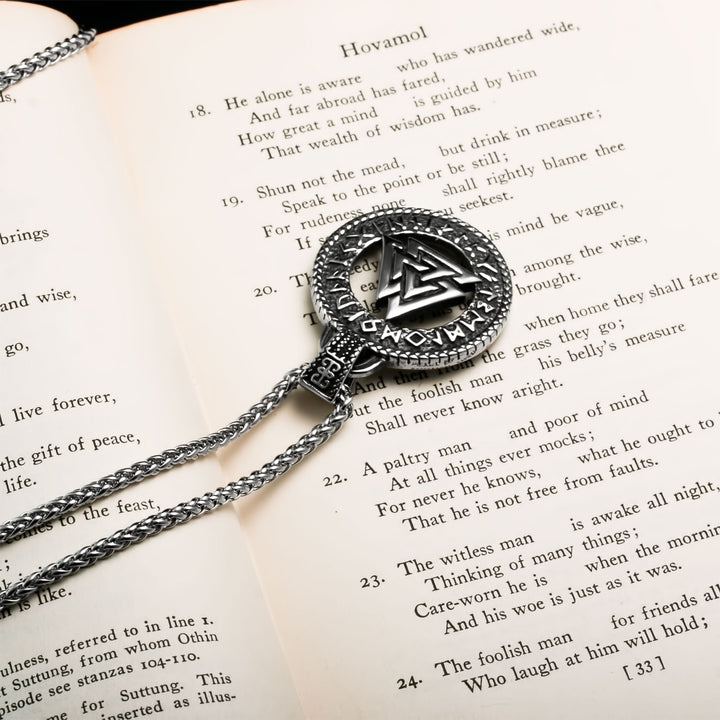 Valknut Viking Pendant Necklace 316L Stainless Steel
