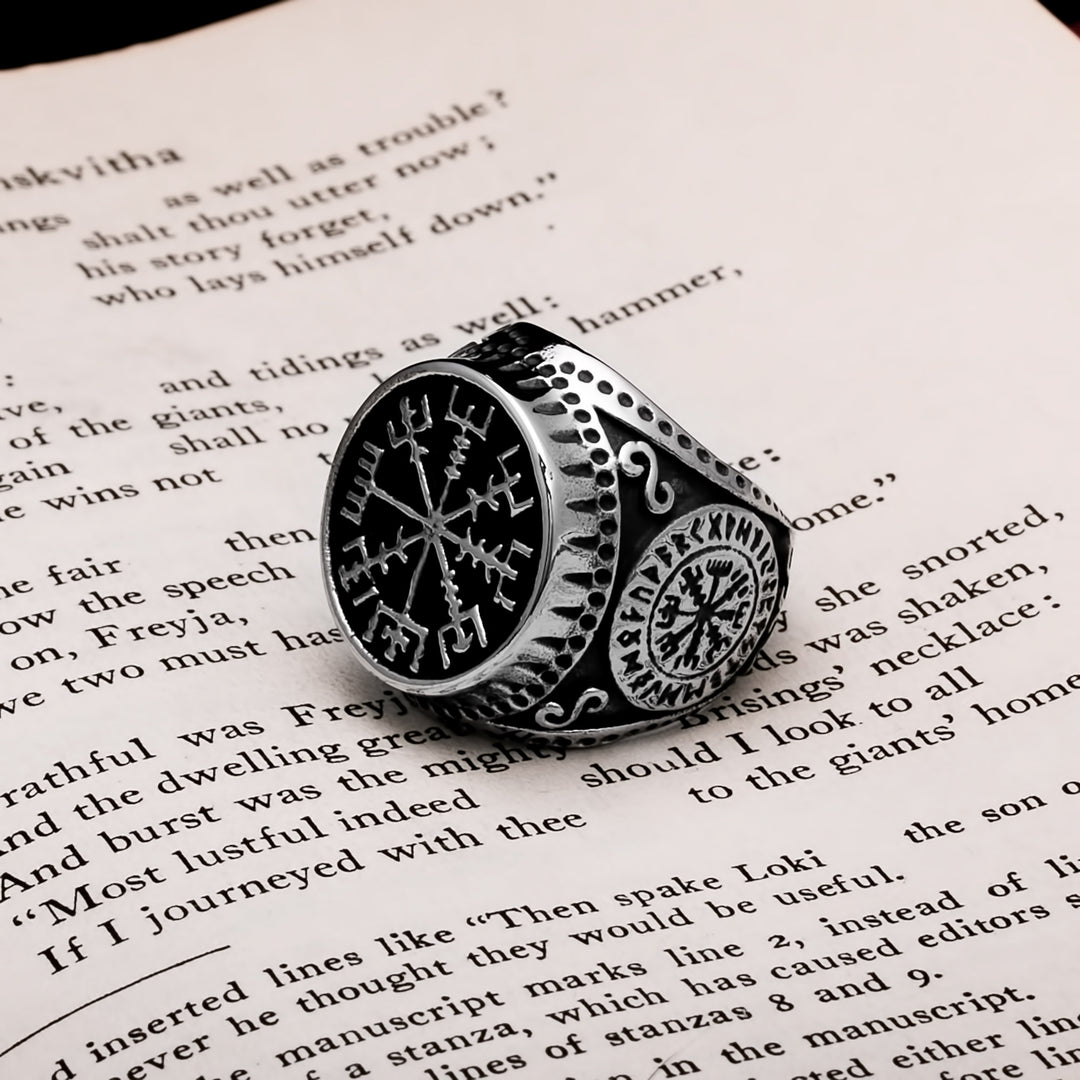 Viking Vegvisir Ring 316L Stainless Steel Size 7