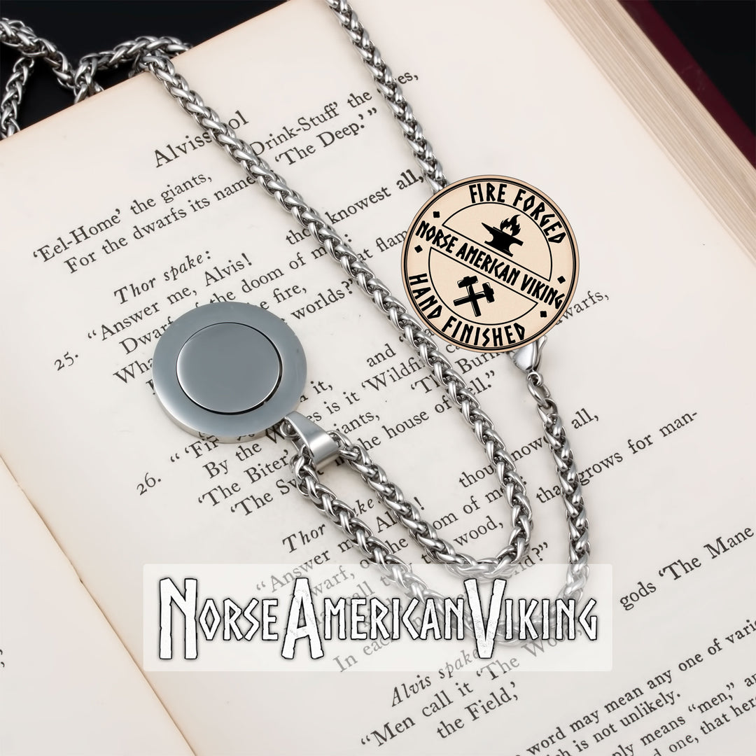 Viking Vegvisir Fidget Spinner Stainless Steel Pendant Necklace