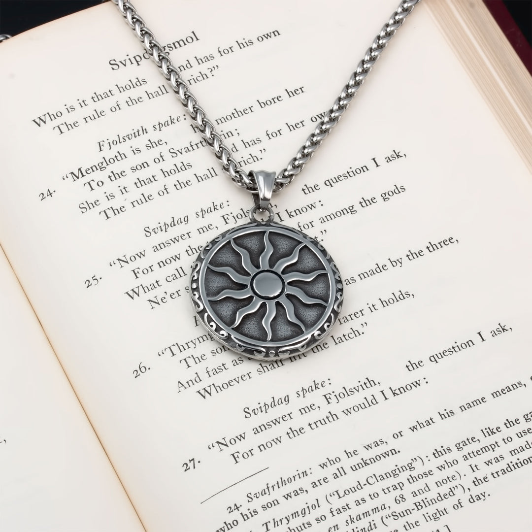 Elder Futhark Rune Viking Pendant Necklace 316L Stainless Steel