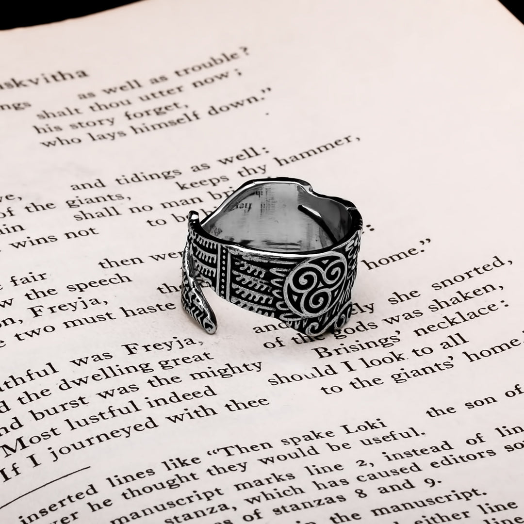 Viking Raven Ring 316L Stainless Steel Size 7