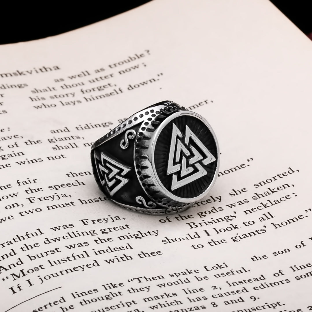 Viking Valknut Ring 316L Stainless Steel Size 7