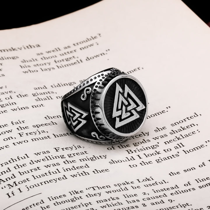 Viking Valknut Ring 316L Stainless Steel Size 7
