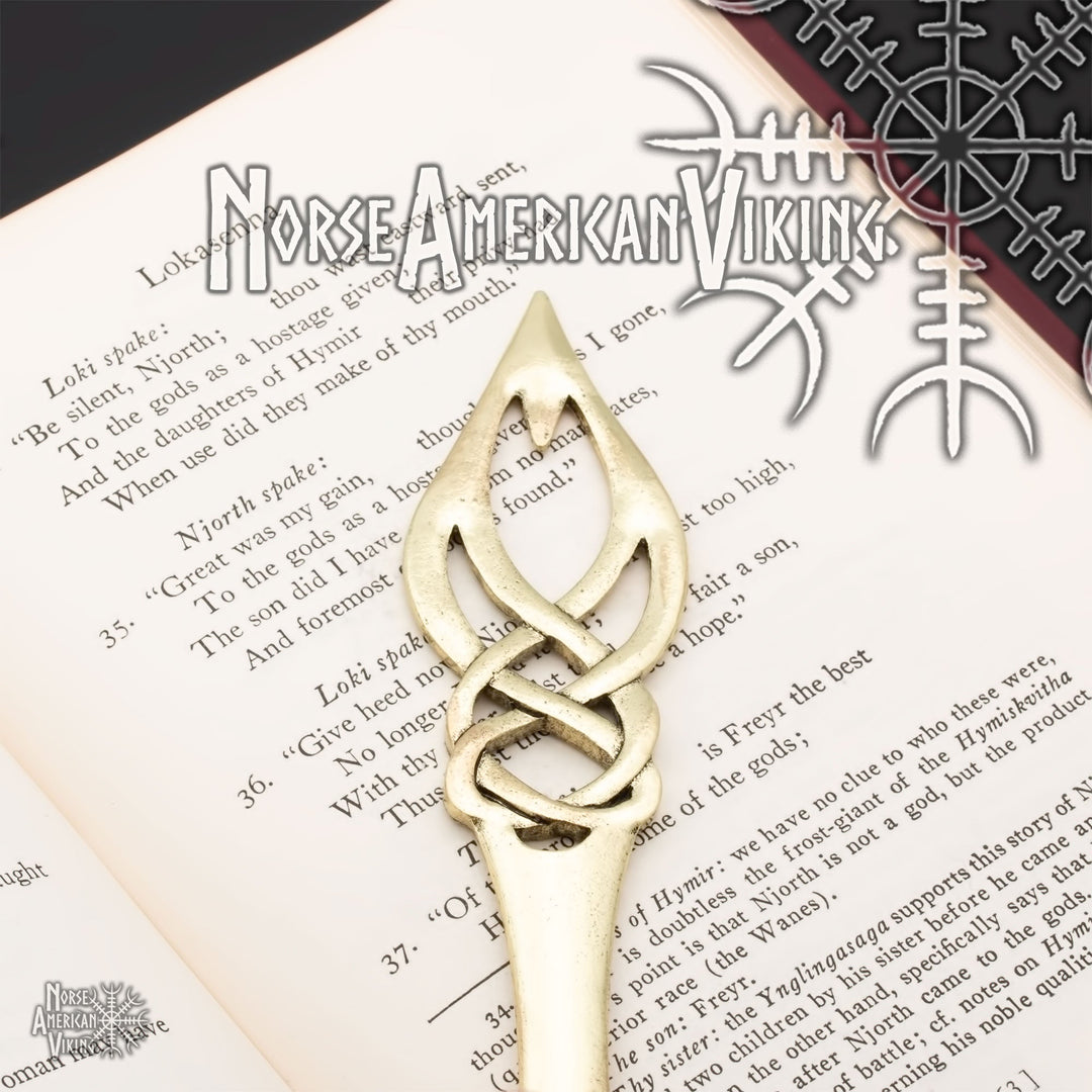 Viking Elf Knot Large Hair Stick Gold Tone Zinc Alloy - view 4