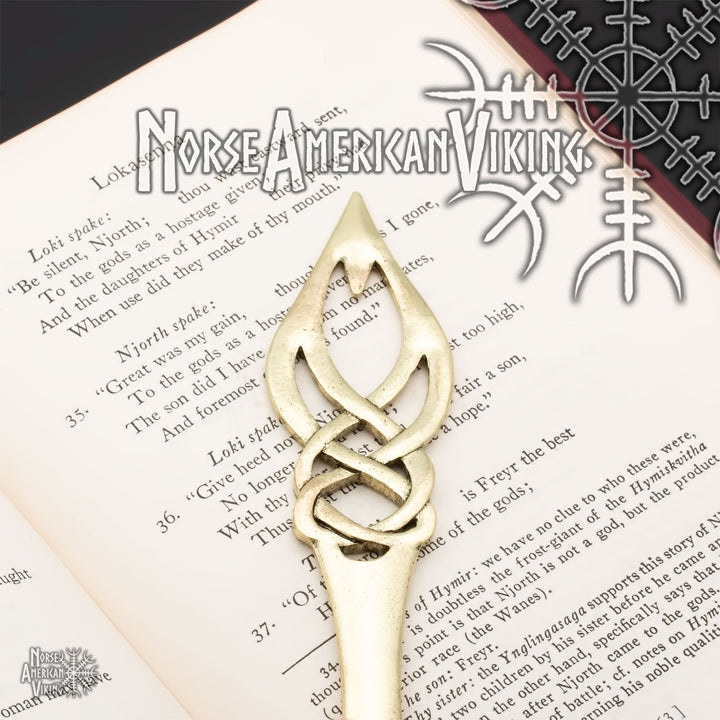 Viking Elf Knot Large Hair Stick Gold Tone Zinc Alloy - view 4