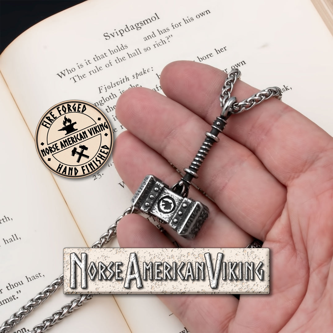 Viking Mjolnir Thor's Hammer Stainless Steel Pendant Necklace