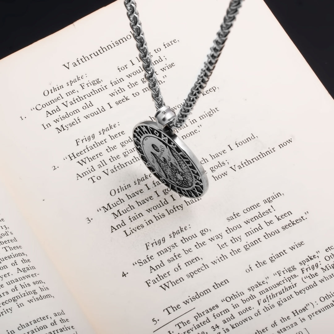 Fenrir Wolf Rune Yin Pol Viking Pendant Necklace 316L Stainless Steel - view 7