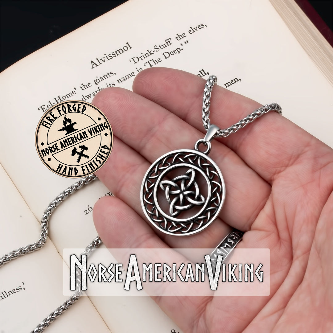 Viking Volva Witch Knot Stainless Steel Pendant Necklace