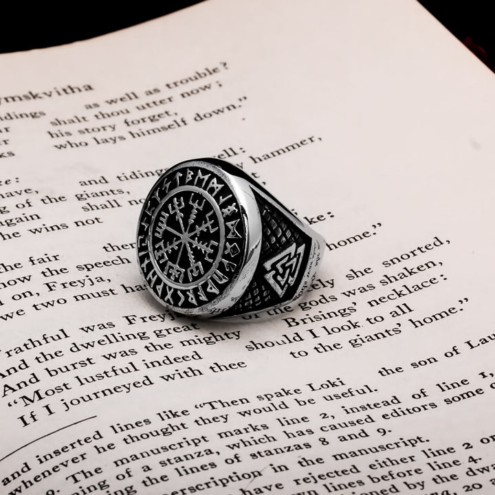 Viking Vegvisir Ring 316L Stainless Steel Size 7