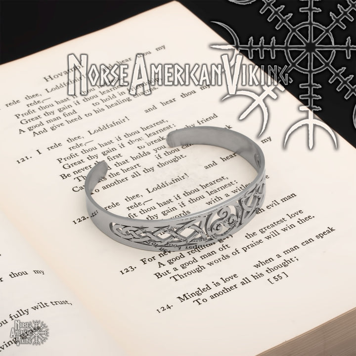 Celtic Norse Knot Cuff Bracelet 316L Stainless Steel