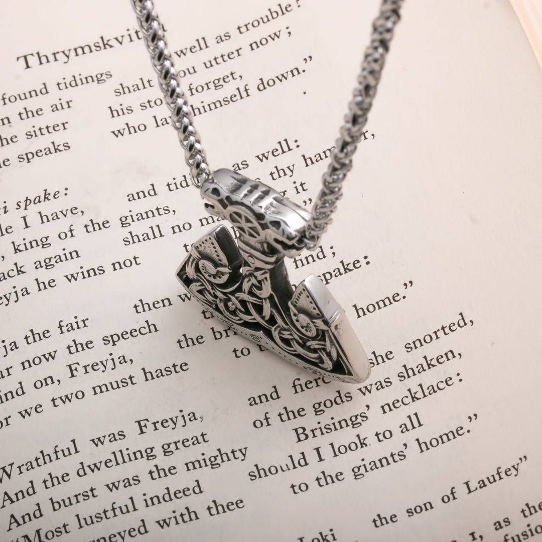 Axe Knot Plait Viking Pendant Necklace 316L Stainless Steel - view 6