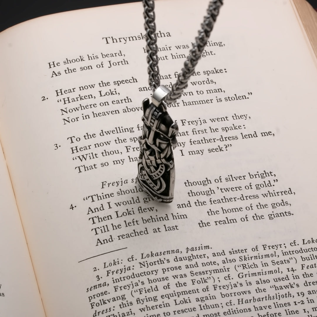 Odin Totem Pendant Necklace Stainless Steel Viking
