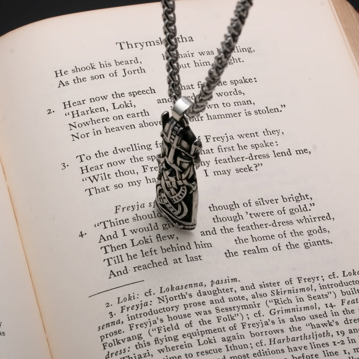 Odin Totem Pendant Necklace Stainless Steel Viking