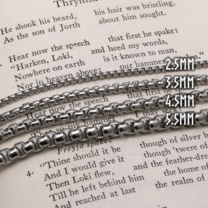 3.5mm Stainless Steel Chain Necklace Rounded Box Chain 316L