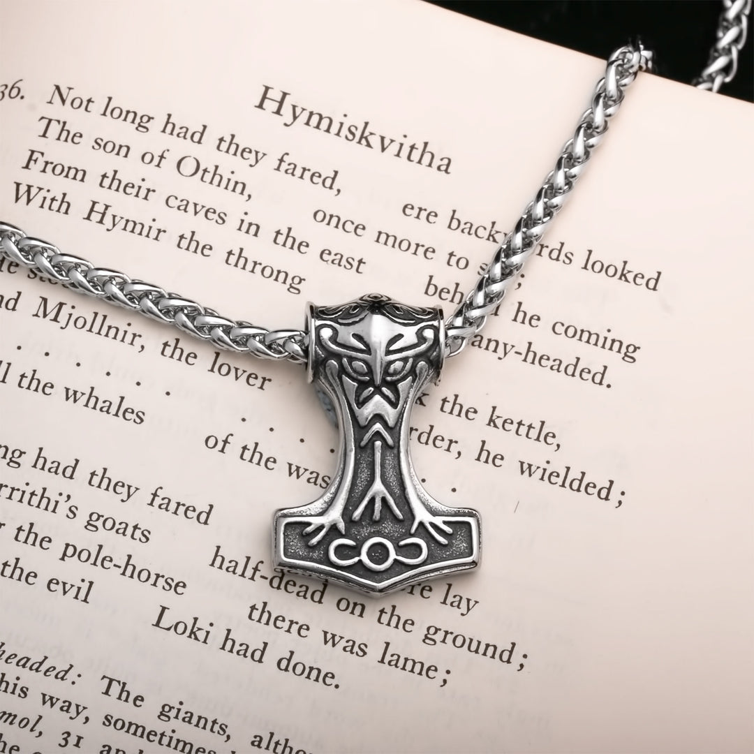 Viking Mjolnir Thor's Hammer Stainless Steel Pendant Necklace Small