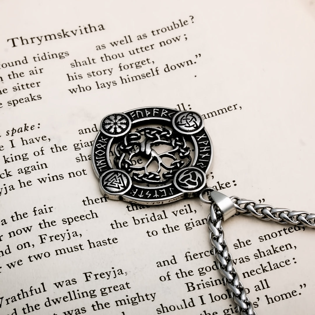 Helm of Awe Viking Pendant Necklace 316L Stainless Steel