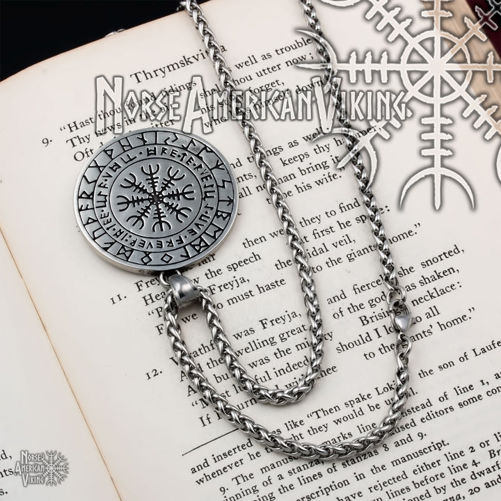 Viking Fenrir Wolf Rune Stainless Steel Pendant Necklace