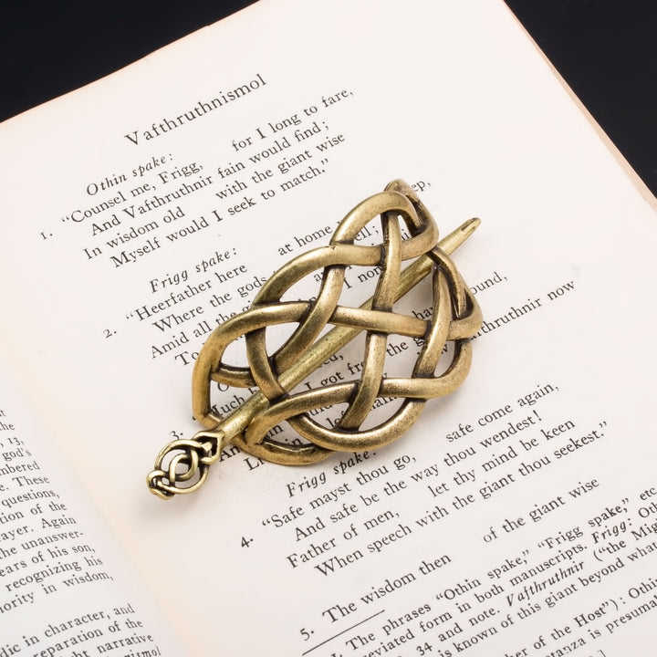 Viking Norse Celtic Infinity Knot Hair Pin Gold