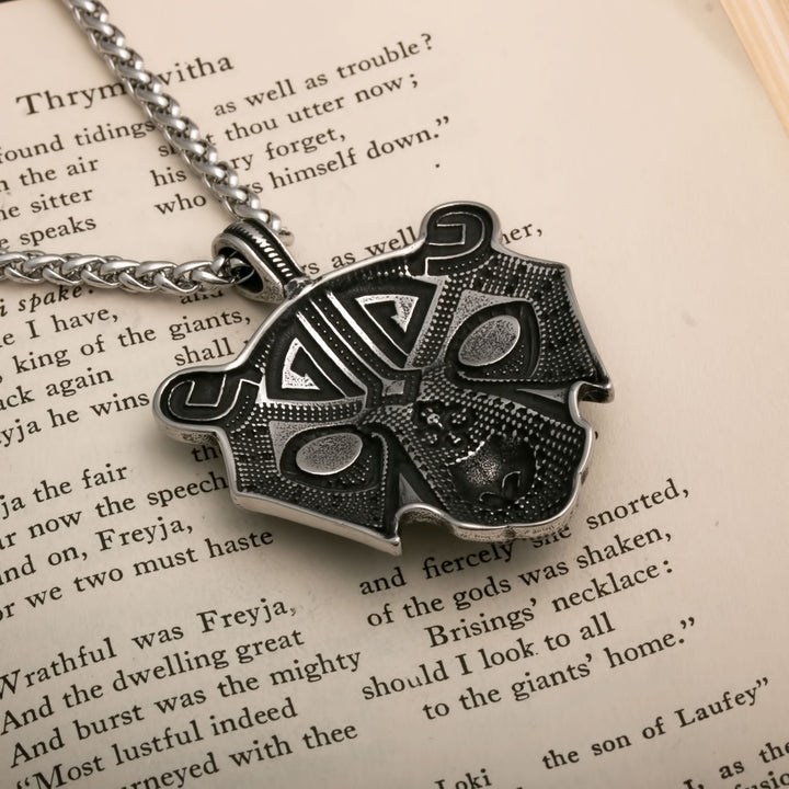 Bear Head with Green Eyes Berserker Viking Pendant Necklace 316L Stainless Steel - view 5