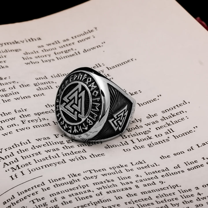 Viking Valknut Ring 316L Stainless Steel Size 7