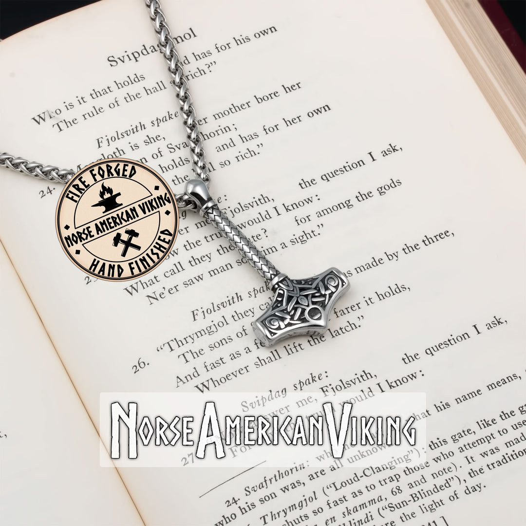 Viking Mjolnir Thor's Hammer Stainless Steel Pendant Necklace