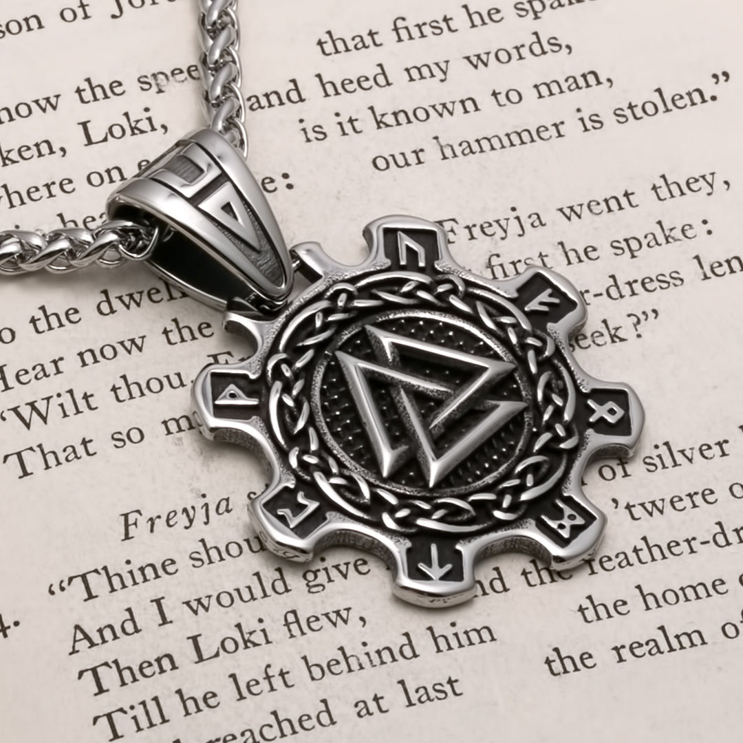 Valknut Viking Pendant Necklace 316L Stainless Steel