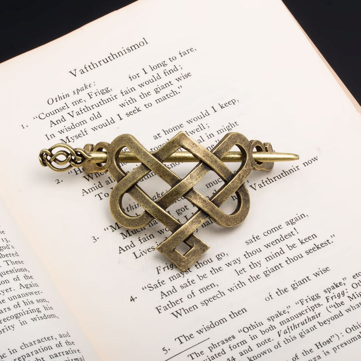 Viking Norse Celtic Love Knot Hair Pin Gold