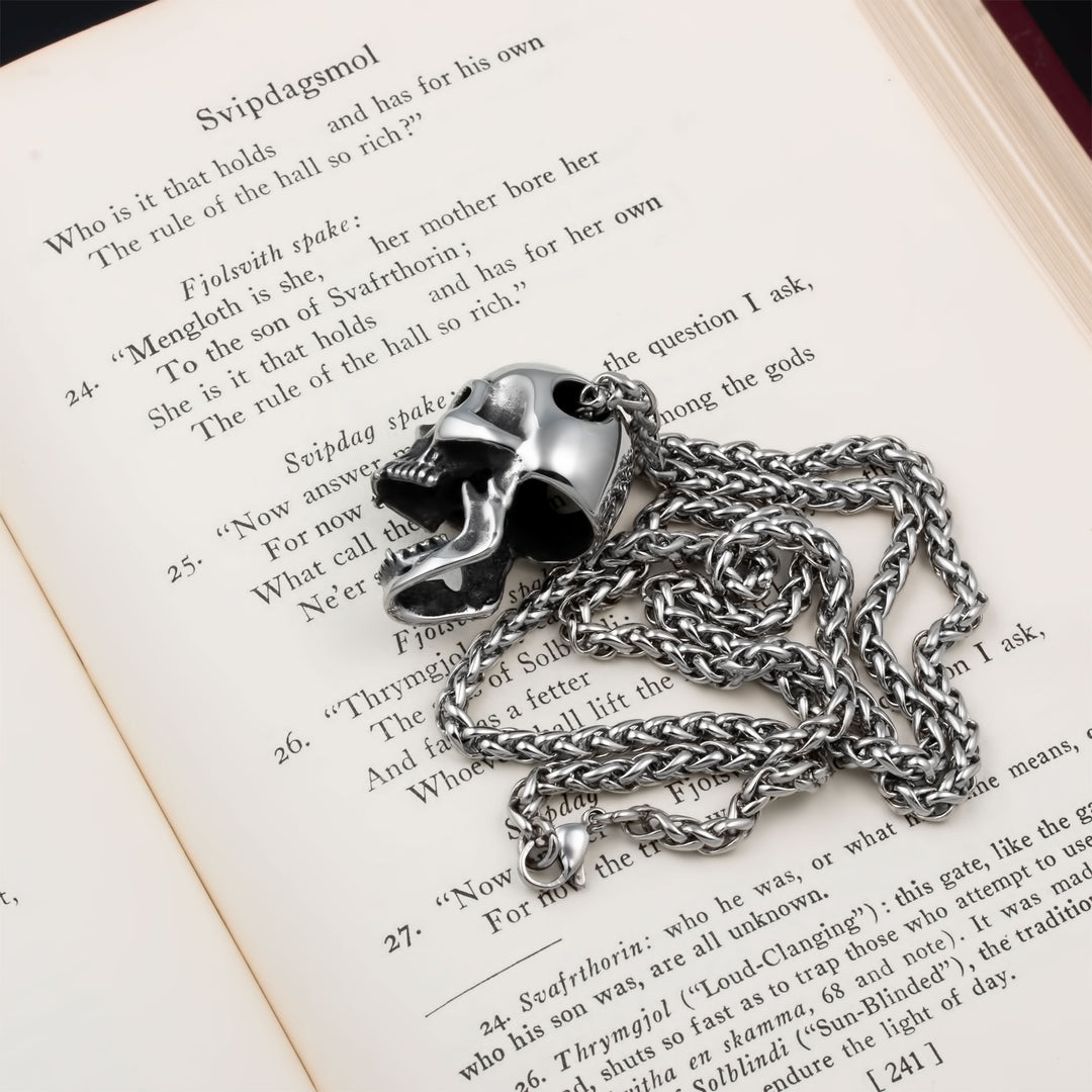 Skull of Your Enemy Pendant Necklace Stainless Steel Viking