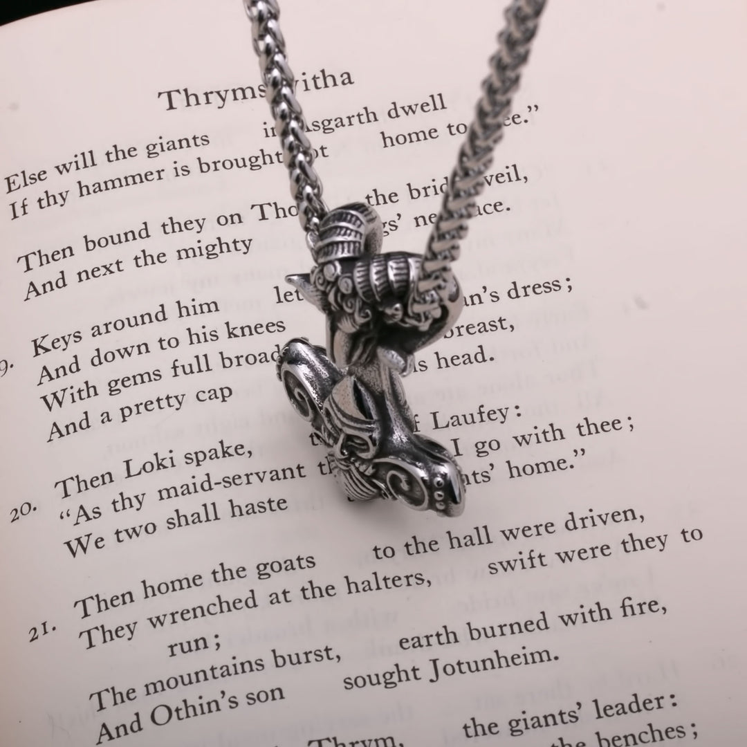Mjolnir Goat Odin Viking Pendant Necklace 316L Stainless Steel - view 6