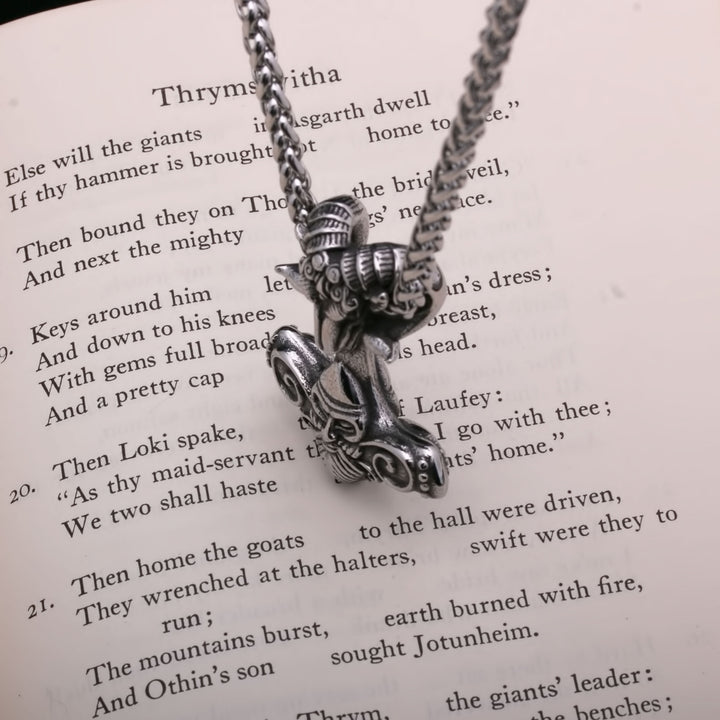 Mjolnir Goat Odin Viking Pendant Necklace 316L Stainless Steel - view 6