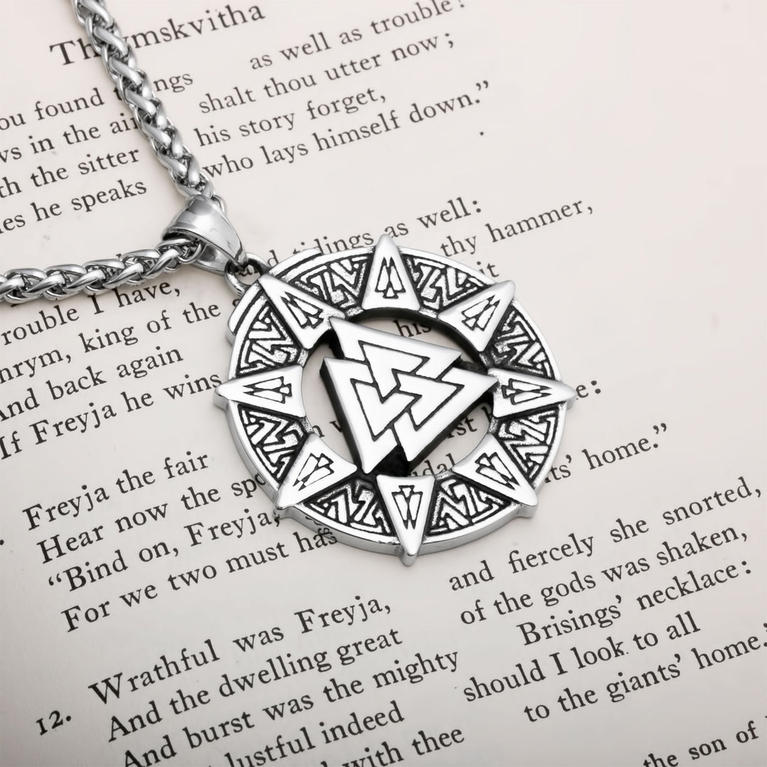 Valknut Viking Pendant Necklace 316L Stainless Steel