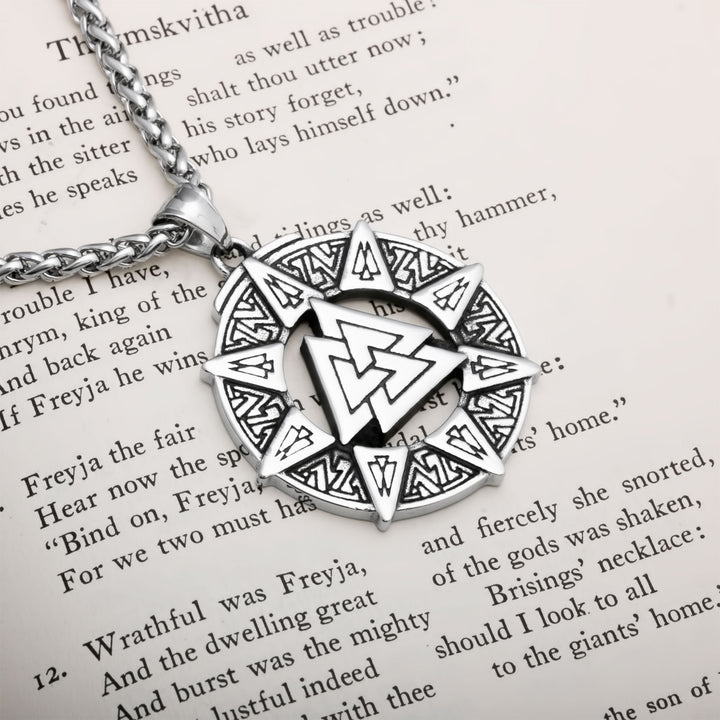 Valknut Viking Pendant Necklace 316L Stainless Steel