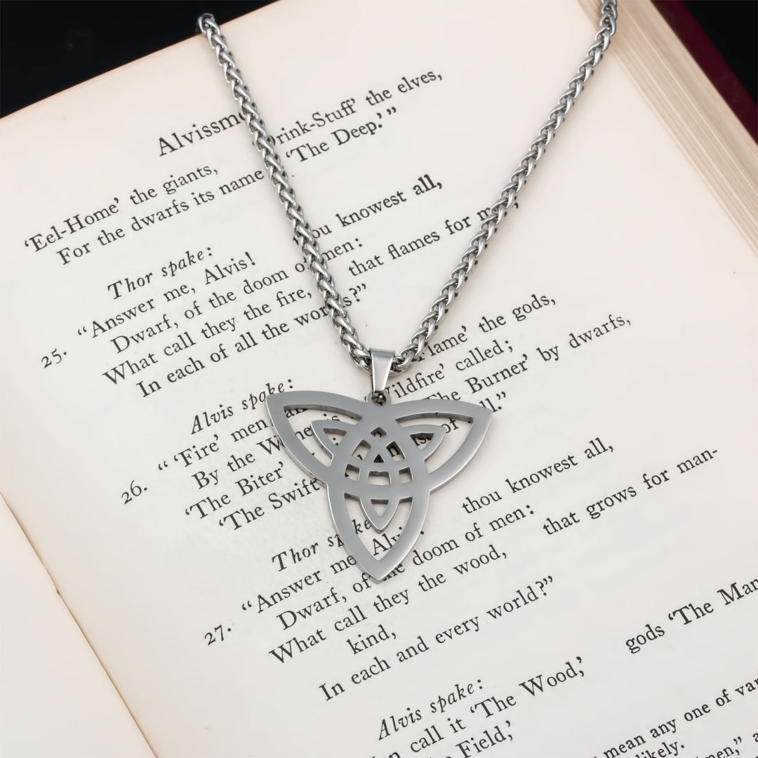 Celtic Trinity in Trinity Knot Pendant Necklace Stainless Steel Viking